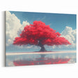 Glamorous Red Tree Wall Art – Luxury Modern Nature-Inspired Decor