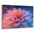 Glamorous Pink and Blue Flower Wall Art – Luxury Modern Botanical Decor