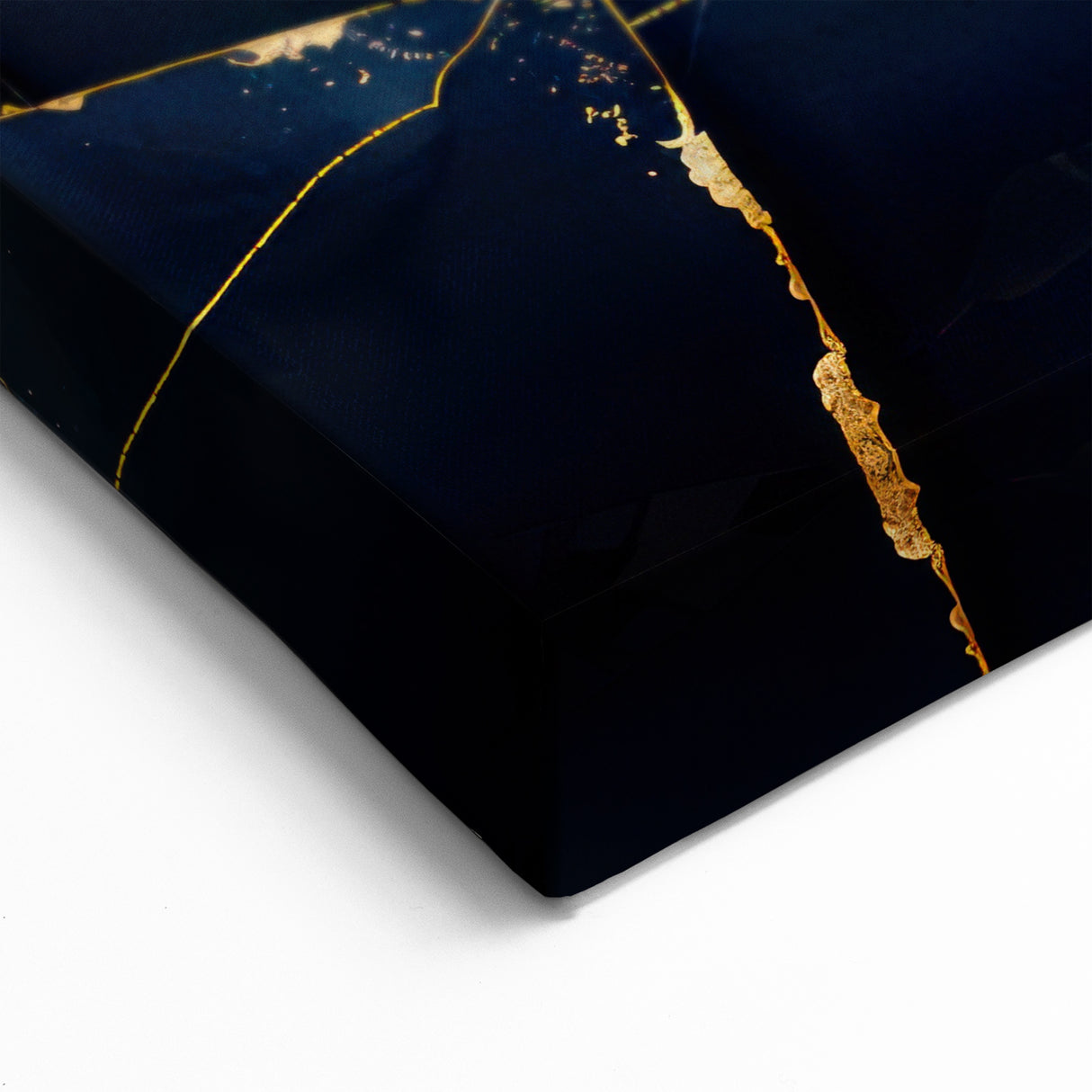 Glamorous Blue and Gold Abstract Wall Art – Luxury Modern Decor