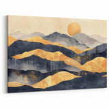 Glamorous Golden Mountain Wall Art – Luxury Modern Landscape Decor