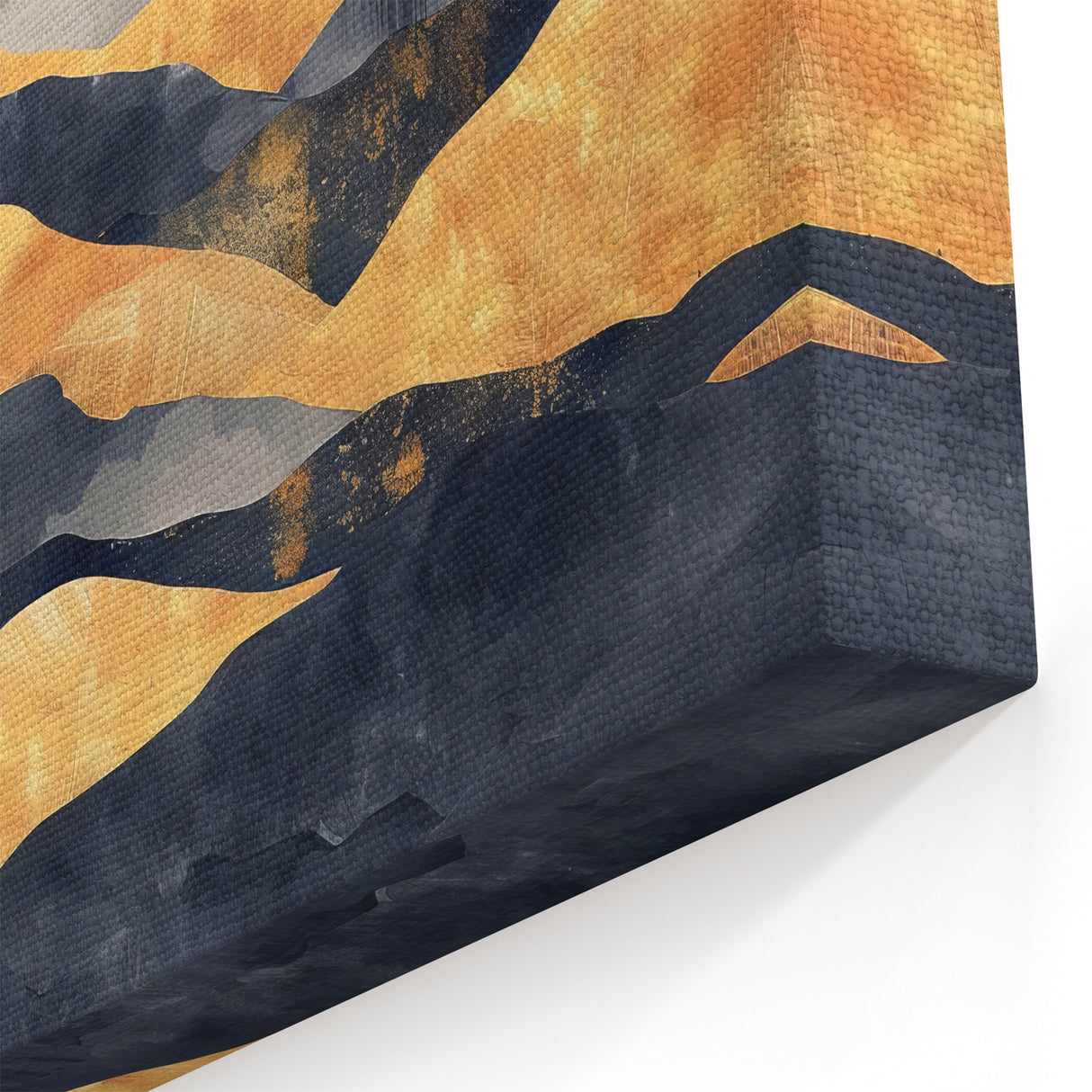Glamorous Golden Mountain Wall Art – Luxury Modern Landscape Decor