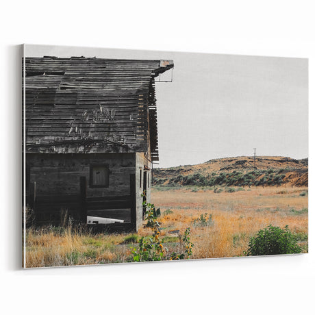 Rustic Barn in Arid Landscape - Vintage Wall Art - Farmhouse Decor