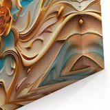 Glamorous Pastel and Gold Floral Wall Art – Luxury Modern Decor