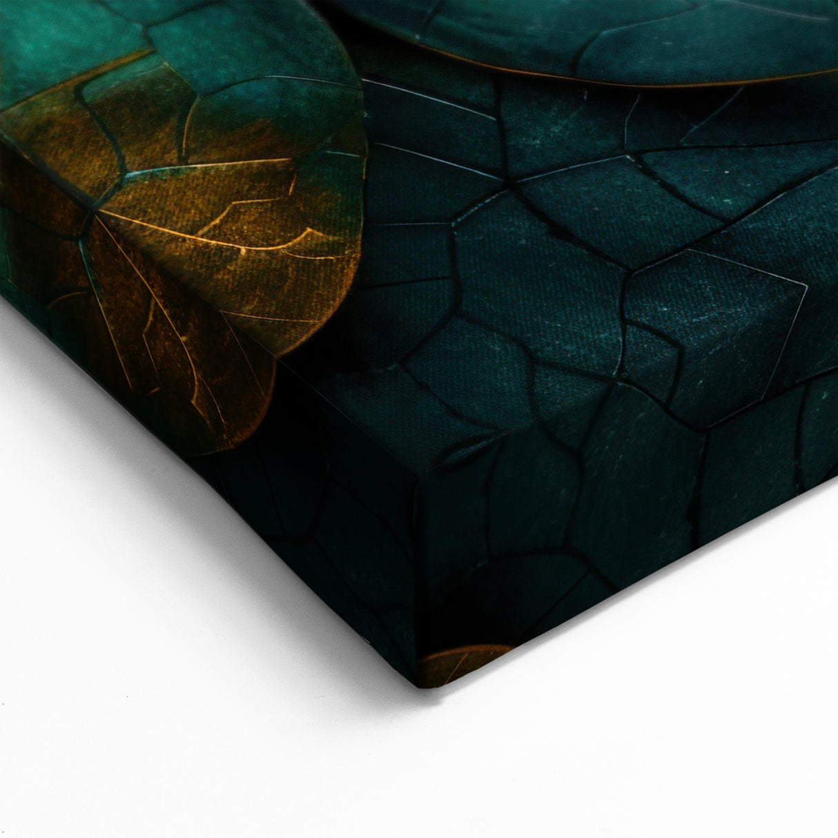Glamorous Green and Gold Abstract Leaf Wall Art – Luxury Modern Decor