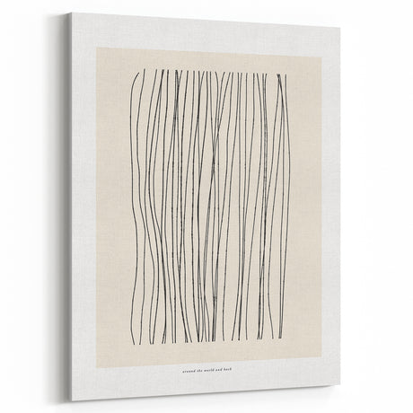 Minimalist Line Art – Modern Black and Beige Abstract Wall Art for Home Decor