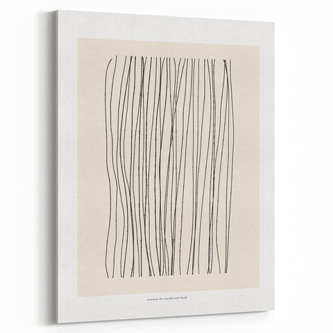 Minimalist Line Art – Modern Black and Beige Abstract Wall Art for Home Decor
