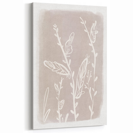 Mid Century Modern Minimalist Art - Retro Floral Geometric Wall Decor