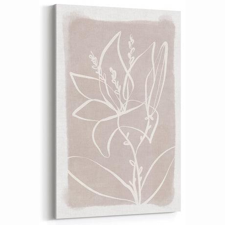 Mid Century Modern Floral Wall Art - Minimalist Line Art - Vintage Style