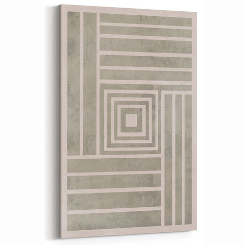 Mid Century Modern Geometric Striped Art - Minimalist Abstract Wall Decor