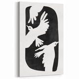 Mid Century Modern Art – Retro Abstract Bird Wall Decor in Black & White