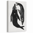 Mid Century Modern Art – Minimalist Abstract Sea Life in Black & White