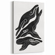 Mid Century Modern Art – Retro Abstract Fish Wall Decor in Black & White