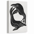 Mid Century Modern Art – Retro Abstract Fish Wall Decor in Black & White