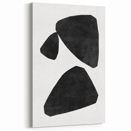 Mid Century Modern Art – Minimalist Abstract Geometric Shapes in Black & White