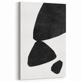 Mid Century Modern Art – Minimalist Abstract Black Shapes in White Space