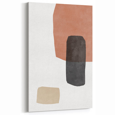 Mid Century Modern Art – Minimalist Geometric Abstract in Warm Earth Tones