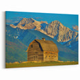 Framed Montana Landscapes - Rustic Barn with Mountain Scenic Art