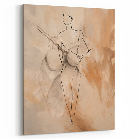 Minimalist Wall Art - Botanical and Figure Line Drawing for Modern Decor