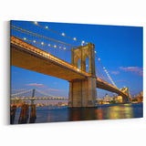 Brooklyn Bridge Night Photography - NYC Skyline Art for Modern Interiors