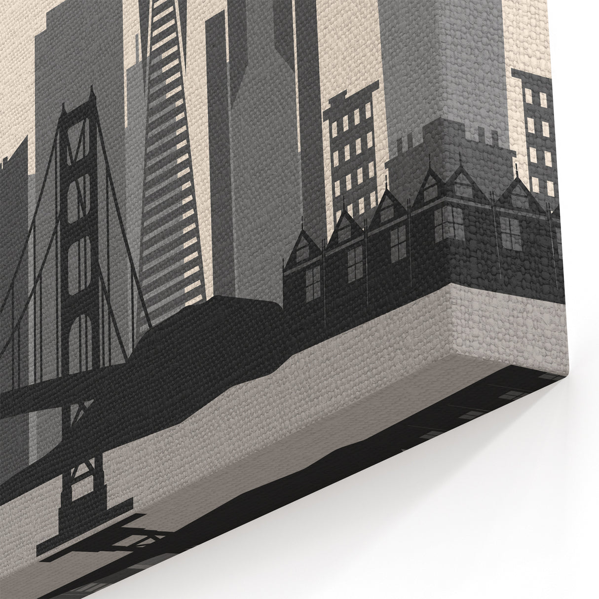 Modern San Francisco Skyline – Minimalist Wall Art California Cityscape