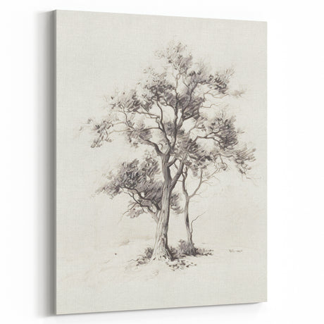 Minimalist Tree Sketch Art – Black and White Nature Drawing