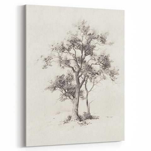 Minimalist Tree Sketch Art – Black and White Nature Drawing