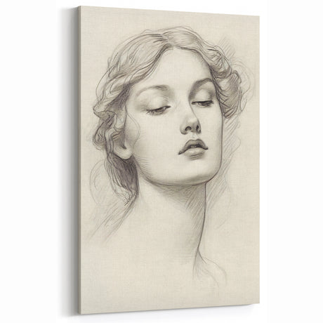 Minimalist Portrait Art – Elegant Pencil Drawing of a Woman