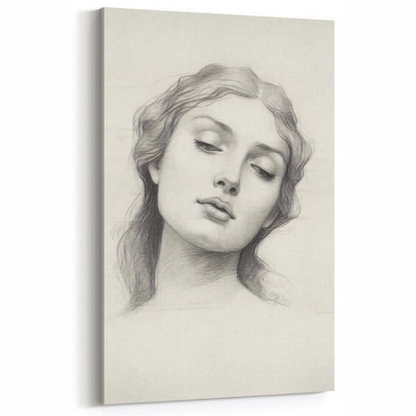 Minimalist Portrait Art – Graceful Pencil Drawing of a Woman