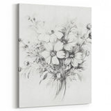 Minimalist Floral Sketch – Detailed Pencil Drawing of Flowers
