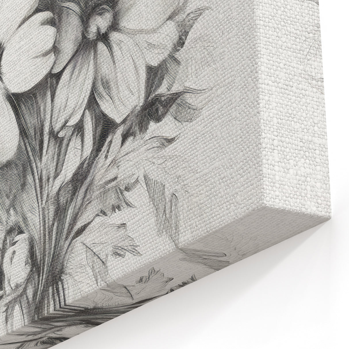 Minimalist Floral Sketch – Detailed Pencil Drawing of Flowers