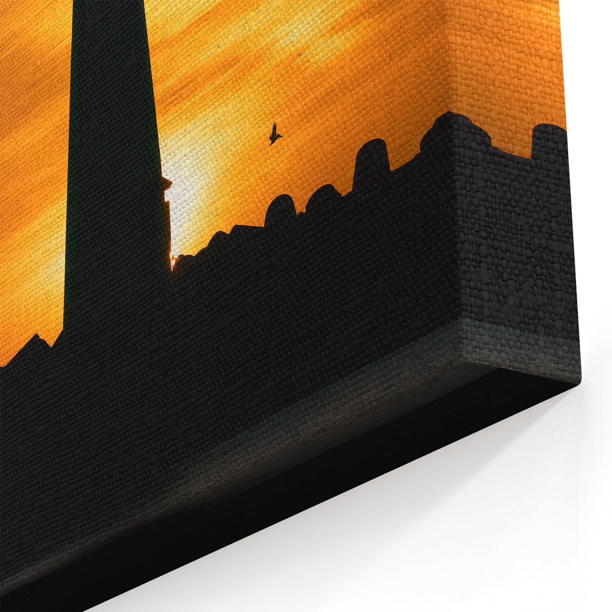 Santa Cruz Lighthouse Silhouette Wall Art - Sunset Coastal Canvas Prints