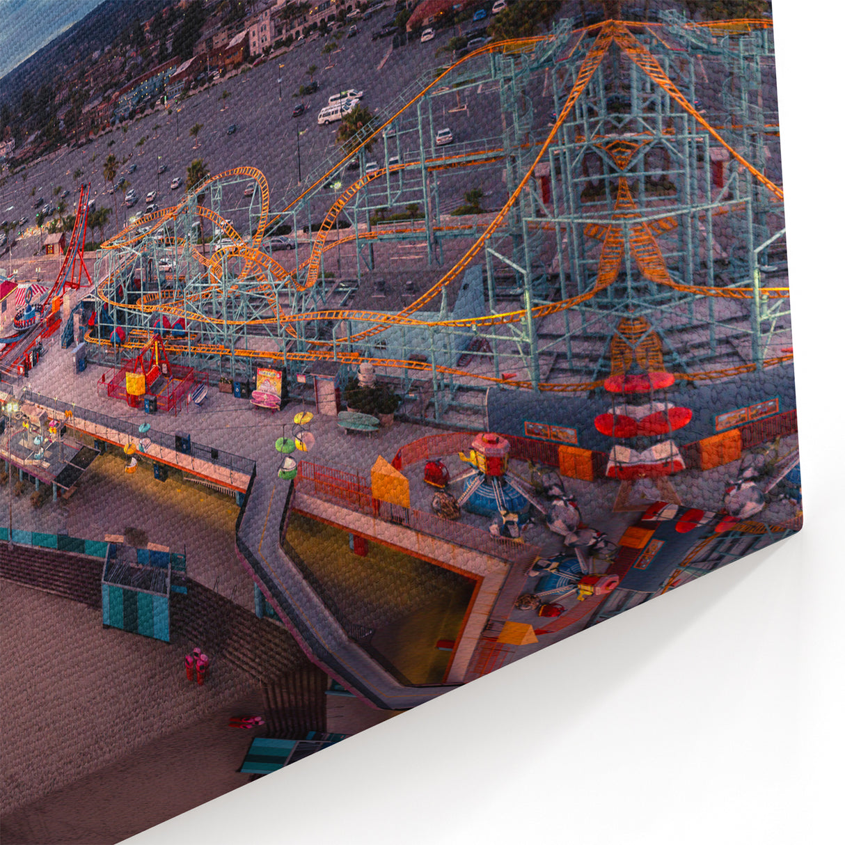Santa Cruz Boardwalk Sunset Wall Art - California Coastal Canvas Prints