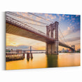 Brooklyn and Manhattan Bridge Art - Golden Hour New York City Skyline Photography