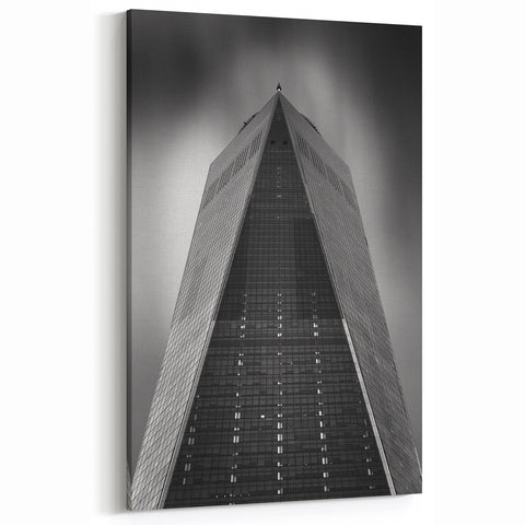 One World Trade Center Framed Art - Bold Black and White NYC Print