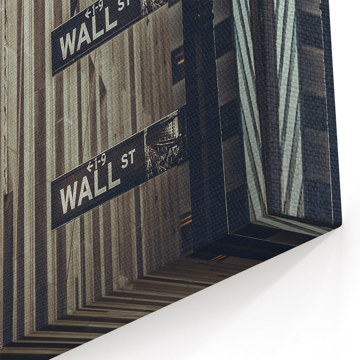 Wall Street Canvas - Iconic NYC Street Sign in Financial District Art