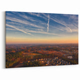 Durham Wall Art - North Carolina Scenic Sunset Over Suburban Landscape