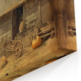 Farmhouse Style Wall Decor with Pumpkins and Barn - Country Style Art