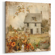 Vintage Farmhouse Prints with Sunflowers and Cottage - Rustic Wall Art