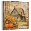 Country Style Art with Pumpkins and Sunflowers - Rustic Farmhouse Decor