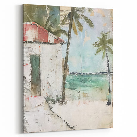Rustic Landscape Wall Art - Vintage Farmhouse Decor Beach Cottage Scene