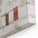 Rustic White Barn Wall Art - Vintage Farmhouse Print with Red Accents