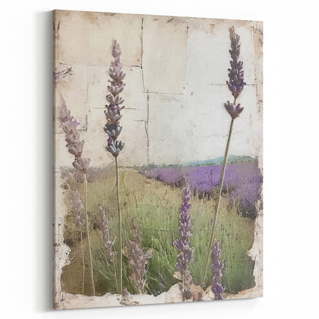 Lavender Fields Rustic Wall Art – Vintage Farmhouse Floral Decor