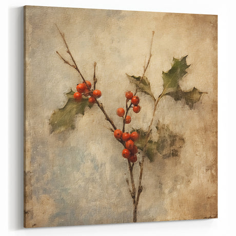 Holiday Decor Prints - Snowy Pine Tree Print Festive Canvas Art