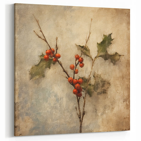 Holiday Decor Prints - Snowy Pine Tree Print Festive Canvas Art