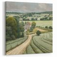 Country Life Art – Serene Countryside Path with Farmhouse Wall Print
