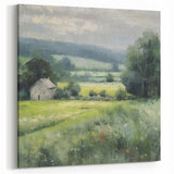 Pastoral Wall Art – Peaceful Countryside Landscape with Farmhouse