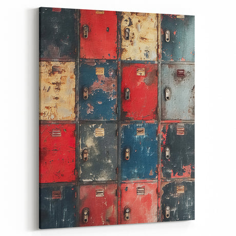 Industrial Locker Wall Art – Vintage Rustic Decor for Urban Farmhouse