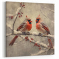 Christmas Acrylic Prints - Pair of Cardinals Winter Scene Wall Art