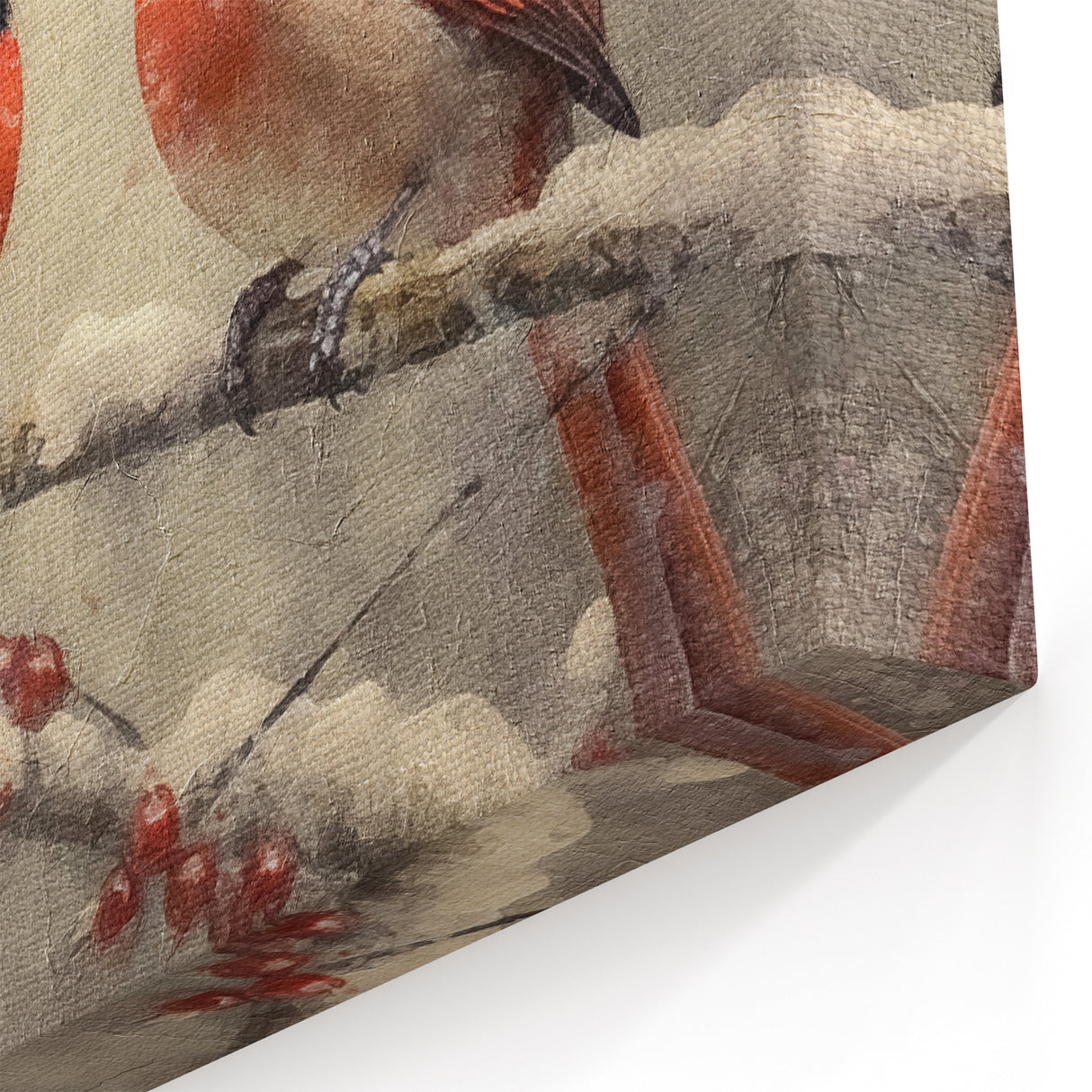 Christmas Acrylic Prints - Pair of Cardinals Winter Scene Wall Art