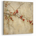 Holiday Decor Prints - Christmas Wall Art with Red Berries on Canvas